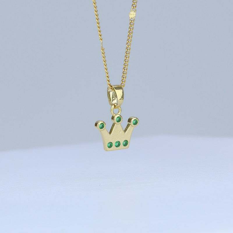 DIJE CORONA PUNTOS ESMERALDA 13*11MM 706675