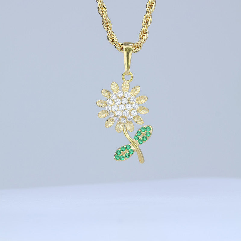 DIJE GIRASOL CENTRO ZIRCONES 30*15MM 706692