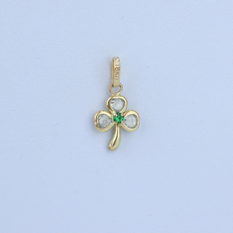 Dije Trebol Blanco12mm
