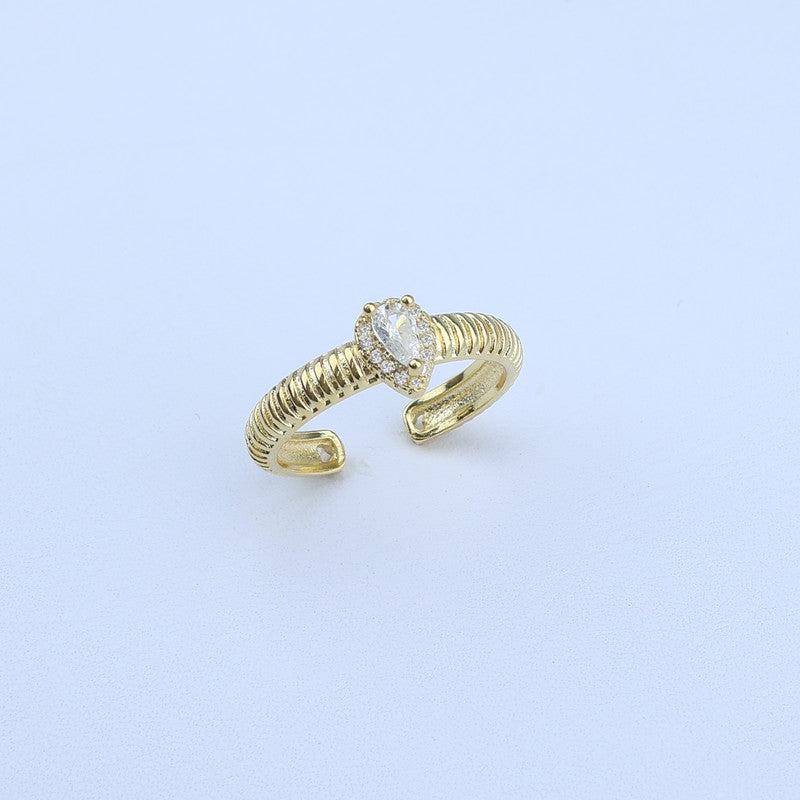 ANILLO AJUSTABLE CENTRO GOTA CRISTAL BORDE ZIRCONES 701047 - 5896