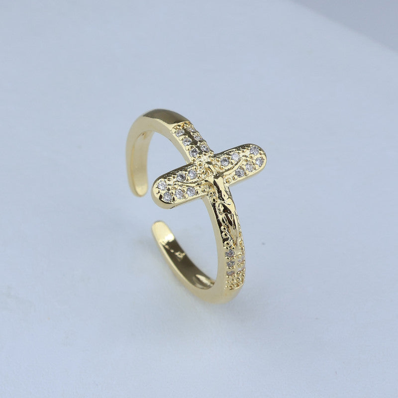 ANILLO AJUSTABLE CRISTO DIAMANTADO 701098