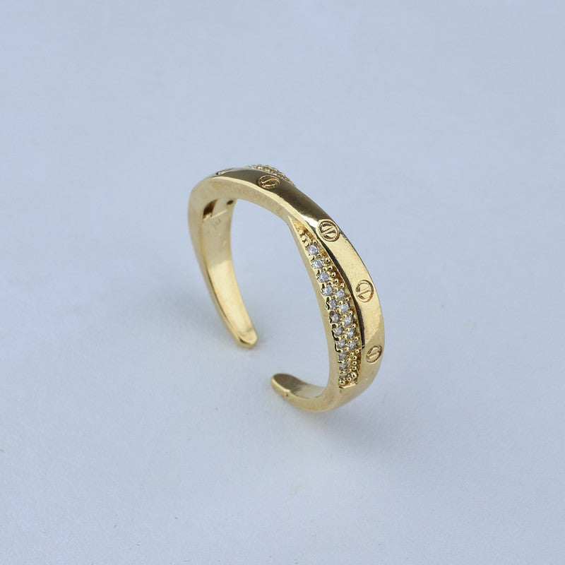 ANILLO AJUSTABLE ENTRELAZADO CON ZIRCONES 701090