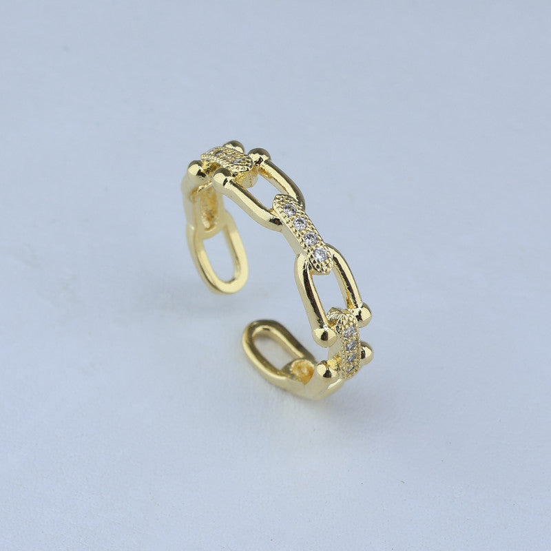 ANILLO AJUSTABLE ESLABONES CON BANDAS ZIRCONES 701083