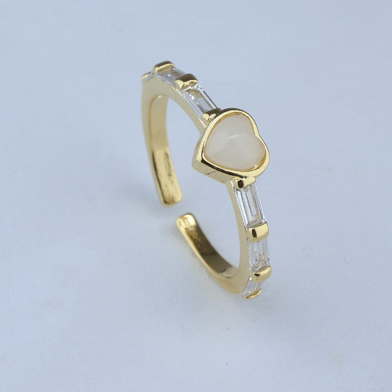ANILLO AJUSTABLE ESTILO BAGUETTE CENTRO CORAZON 701114