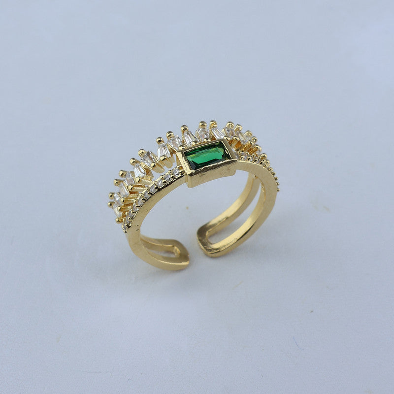 ANILLO AJUSTABLE ESTILO GAGUETTE CENTROESMERALDA 701089