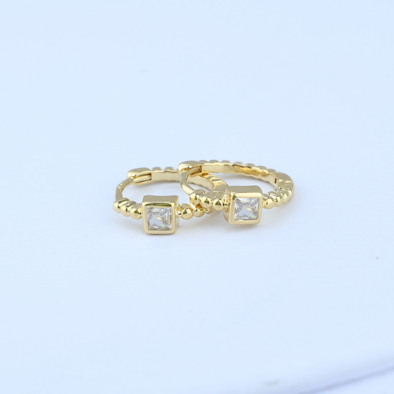 CANDONGA ARO 14MM PIEDRA CUADRADA CRISTAL 705324