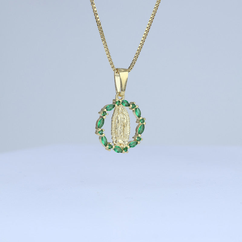 DIJE ARO ESMERALDAS CENTRO GUADALUPE 20*14MM 706710 - 6337