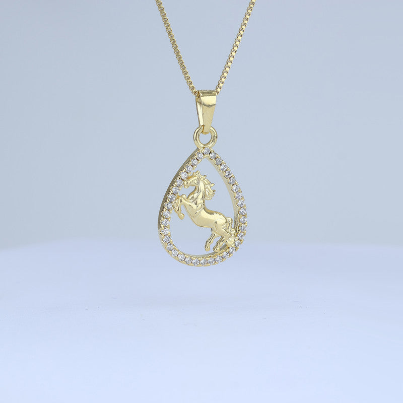 DIJE GOTA ZIRCONES CABALLO ESTAMPADO 706783