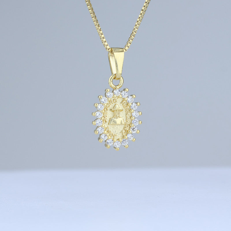 DIJE MEDALLA SAN GREGORIO CON BORDE PIEDRAS 706799