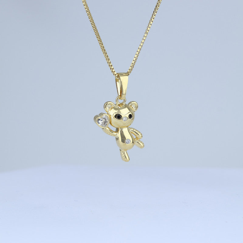 DIJE OSO MANO LEVANTADA CON CORAZON ZIRCON 706803