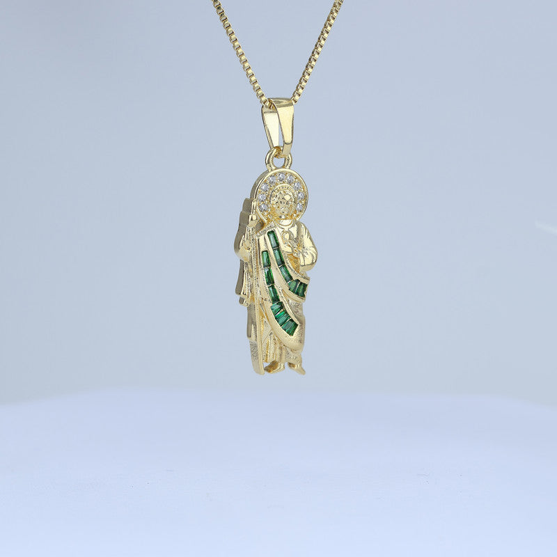 DIJE SAN JUDAS TADEO CON CRISTAL VERDE 706808