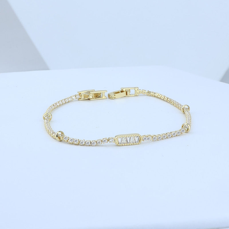 PULSERA TENNIS CLASICA/CENTRO OVALO CRISTAL Y AROS INTERCAL 708471 - 5969