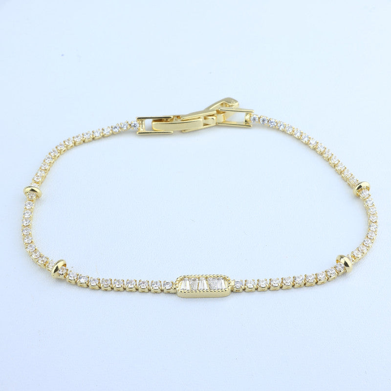 PULSERA TENNIS CLASICA/CENTRO OVALO CRISTAL Y AROS INTERCAL 708471