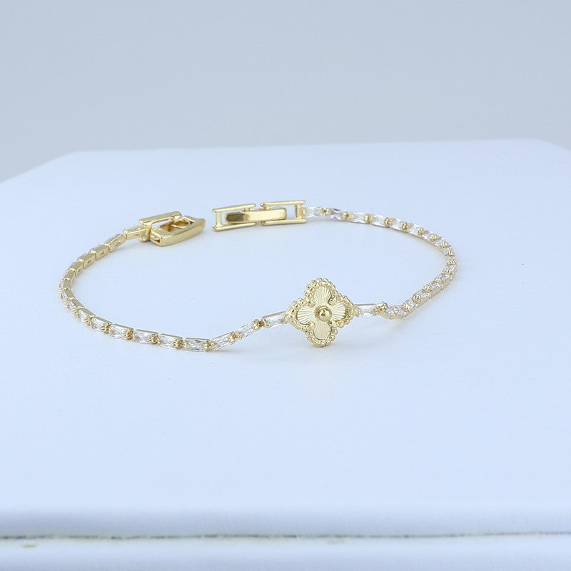 PULSERA TIPO TENNIS BAGUETTE/CNTRO VAN CLEEF CLASICO 18CM 708479 - 5962