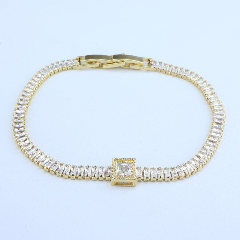 PULSERA TIPO TENNIS RECTANGULAR/CENTRO CRISTAL 18CM 708478