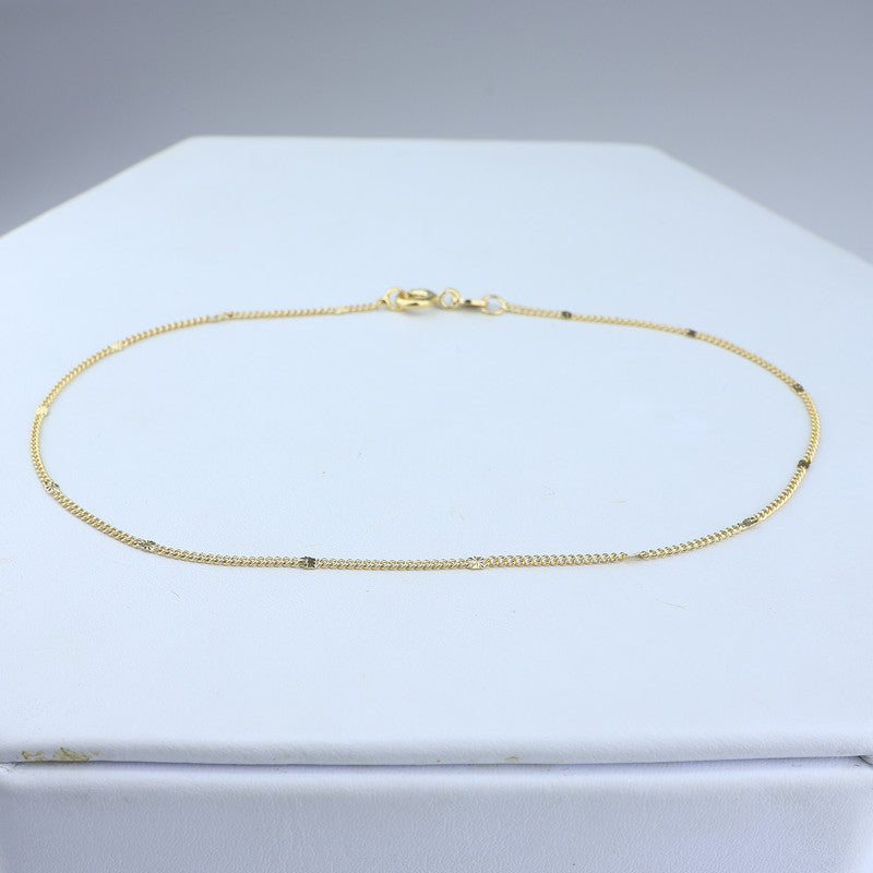 TOBILLERA CUBANA DIAMANTADA 1MM 25CM 709034A209
