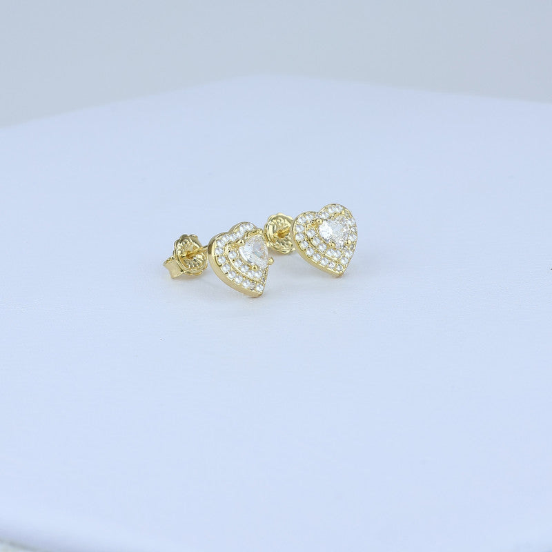 TOPO CORAZON 7*7MM CENTRO CORAZON CRISTAL Y 2 LINEAS BORDE 711511 - 6090