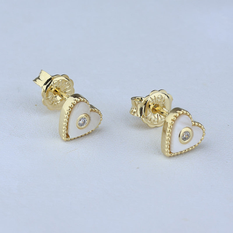 TOPO CORAZON PUNTO ZIRCON CON ENGASTE NACAR 6*6MM 711633 - 6671