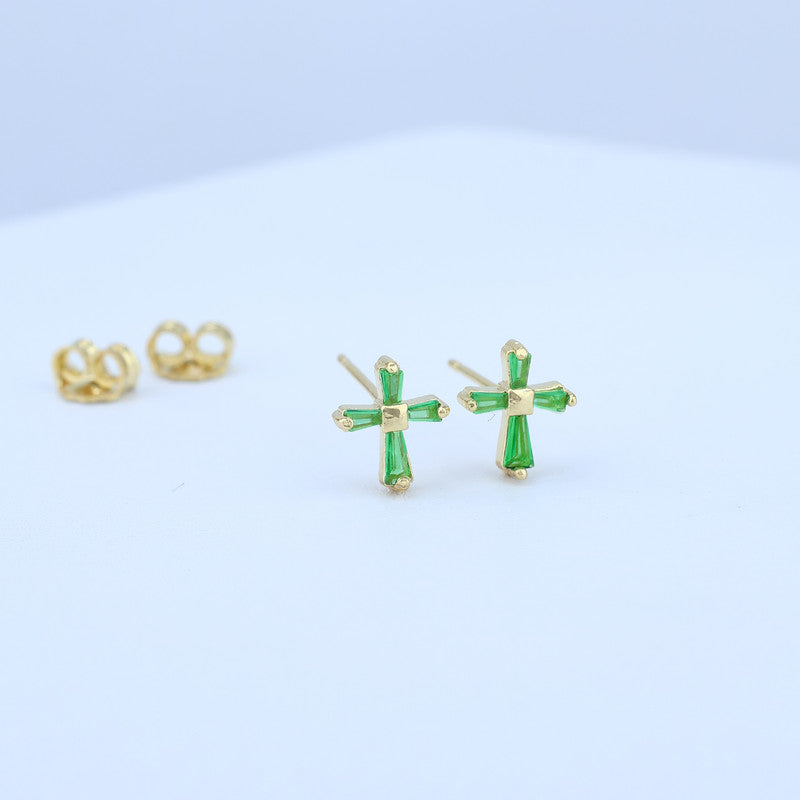 TOPO CRUZ ESTILO VAGUETTE CRISTAL VERDE 7.7*9MM 711575 - 6283