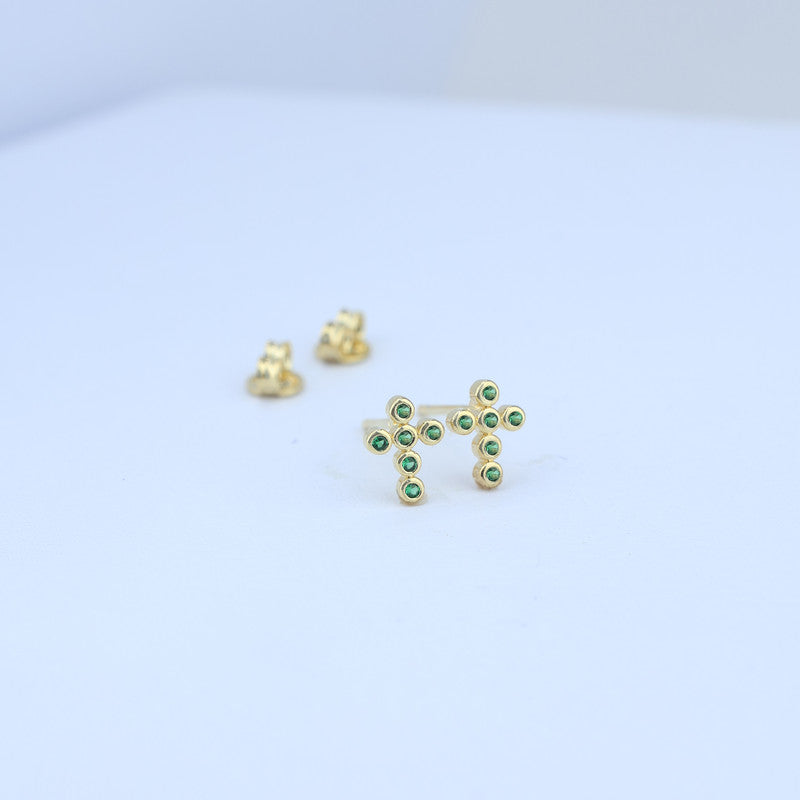 TOPO CRUZ ZIRCONES VERDES 5*7MM 711572 - 6299