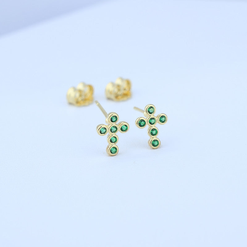 TOPO CRUZ ZIRCONES VERDES 6*8MM 711580