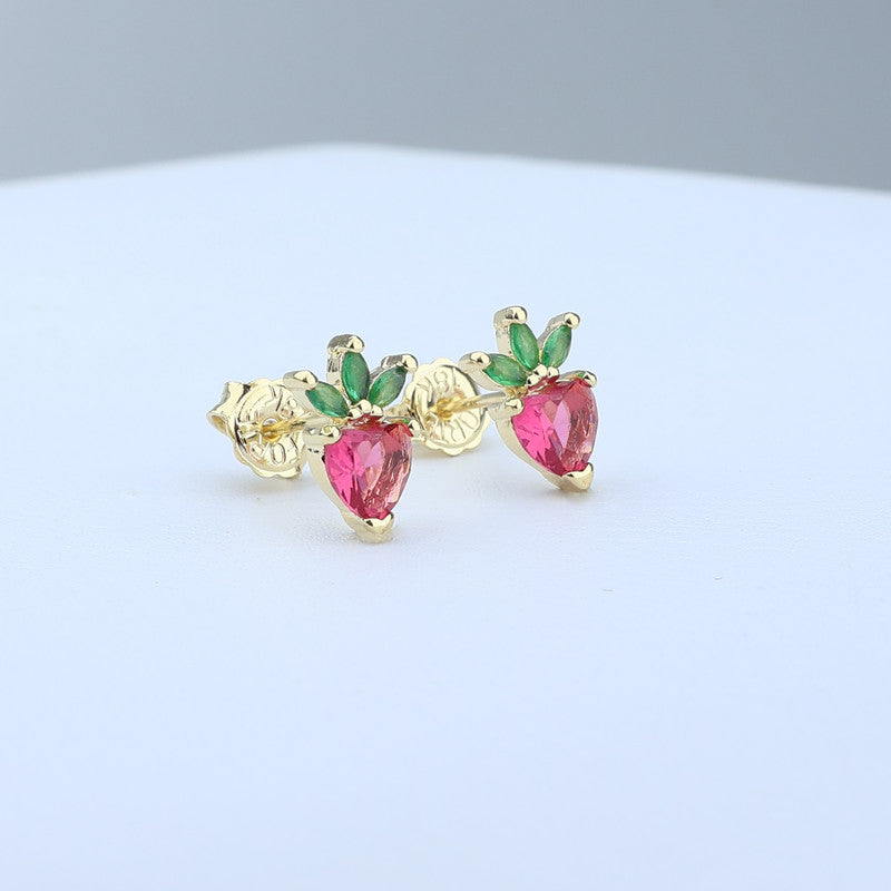 TOPO FRESA 5*8MM ZIRCON ROSA/HOJAS ZIRCON VERDE 711522