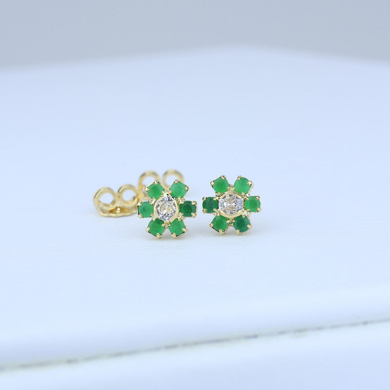 TOPO FLOR PIEDRAS RUBI/ESMERALDA 7MM 711550