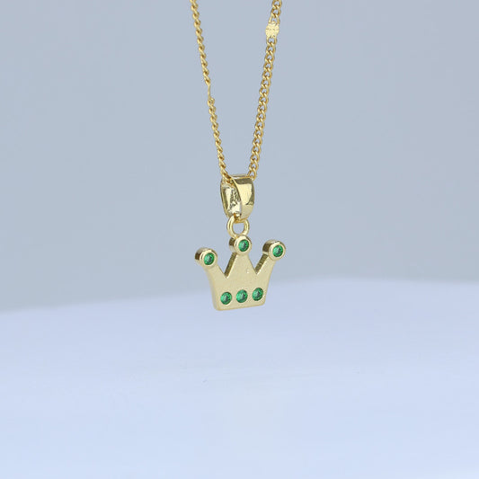 DIJE CORONA PUNTOS ESMERALDA 13*11MM 706675