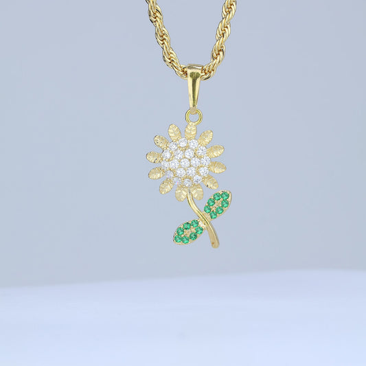 DIJE GIRASOL CENTRO ZIRCONES 30*15MM 706692