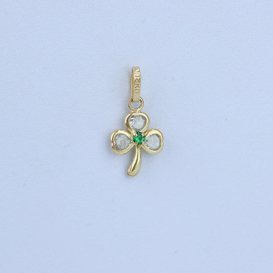 Dije Trebol Blanco12mm