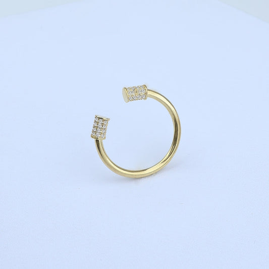 ANILLO AJUSTABLE 2 EXTREMOS CILINDRICOS ZIRCONES 701026