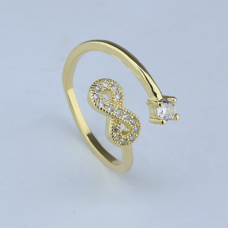 ANILLO AJUSTABLE 2 HILOS CON PIEDRA Y INFINITO 701080