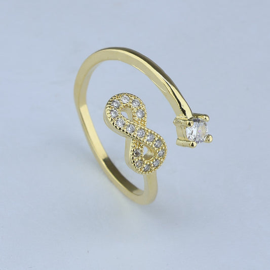 ANILLO AJUSTABLE 2 HILOS CON PIEDRA Y INFINITO 701080