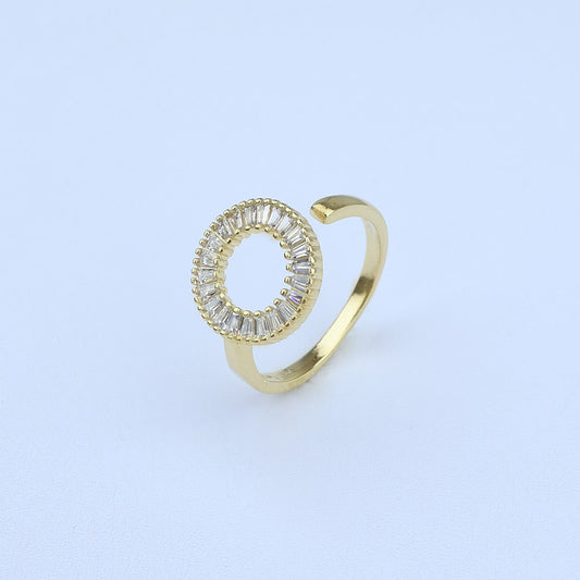 ANILLO AJUSTABLE ARO CRISTALES TIPO BAGUETTE 701046