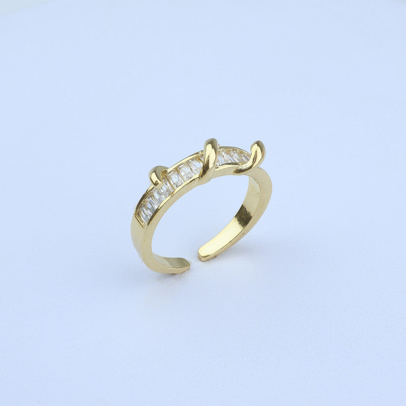 ANILLO AJUSTABLE BAGUETTE ENLAZADO 701055