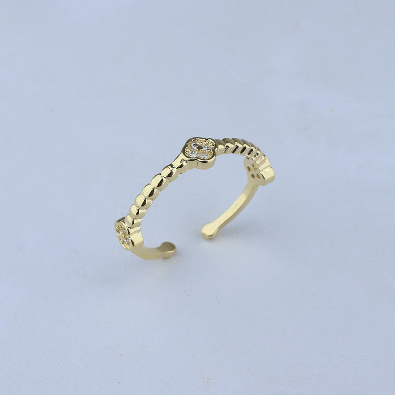 ANILLO AJUSTABLE BALINES CON 3 FLORES DE CRISTAL 701072