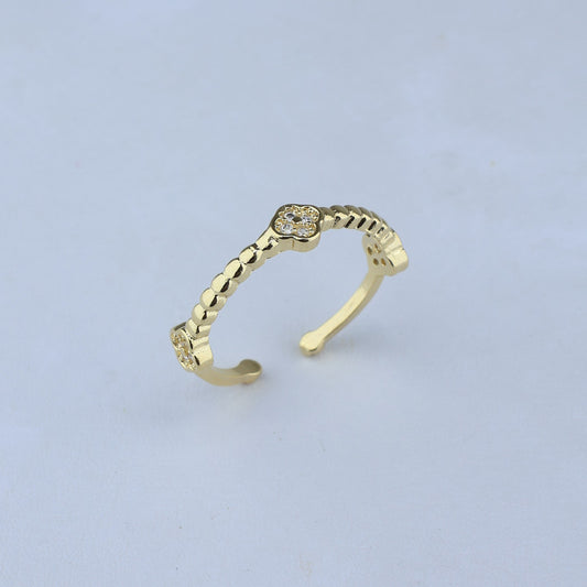ANILLO AJUSTABLE BALINES CON 3 FLORES DE CRISTAL 701072