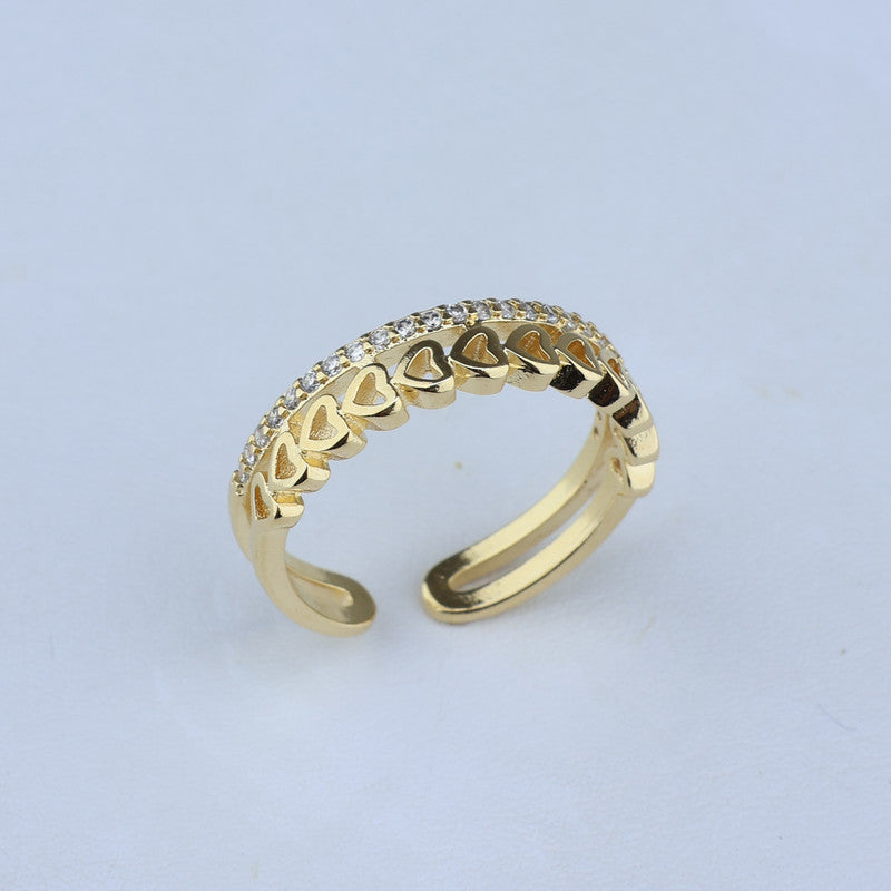 ANILLO AJUSTABLE CORAZONES CON PAVE 701112