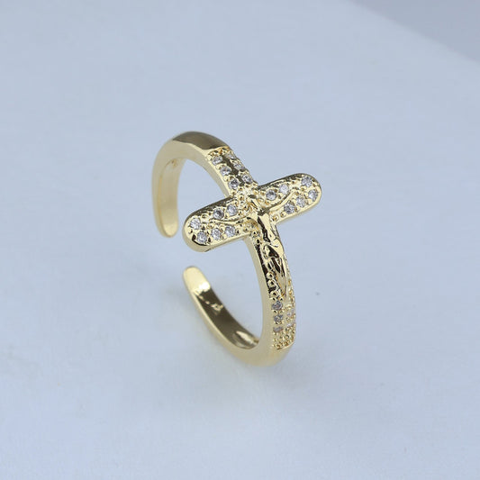 ANILLO AJUSTABLE CRISTO DIAMANTADO 701098