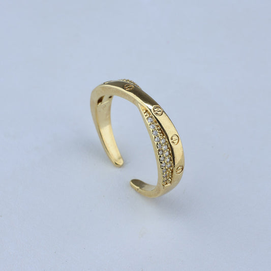 ANILLO AJUSTABLE ENTRELAZADO CON ZIRCONES 701090