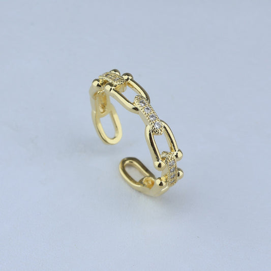 ANILLO AJUSTABLE ESLABONES CON BANDAS ZIRCONES 701083
