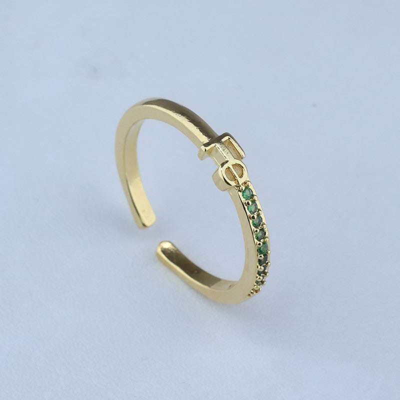 ANILLO AJUSTABLE FE CON LINEA ESMERALDAS 701107