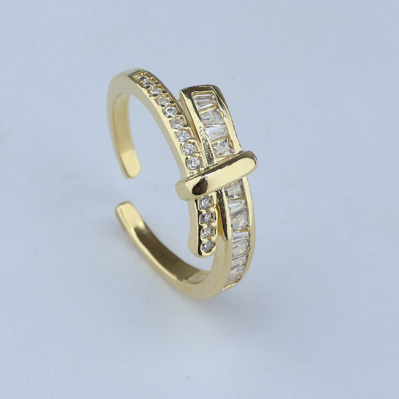 ANILLO AJUSTABLELAZO ESTILO BAGUETTE CON ZIRCONES 701094