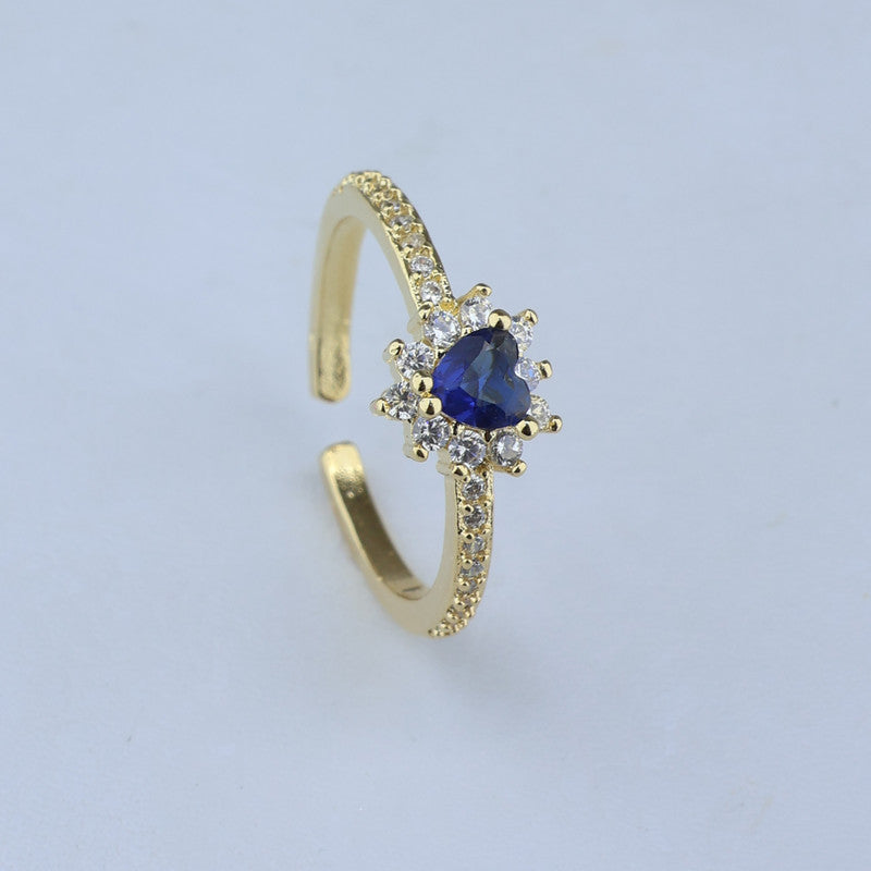 ANILLO AJUSTABLE PIEDRA CORAZON CON HALO 701091