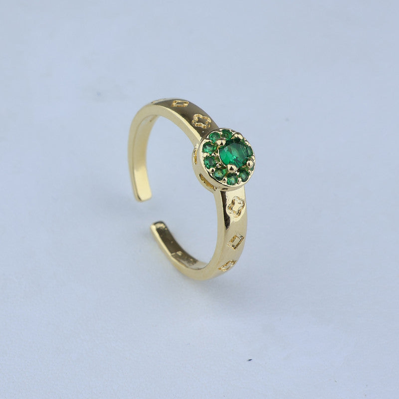 ANILLO AJUSTABLE SOLITARIO ESMERALDA 701105
