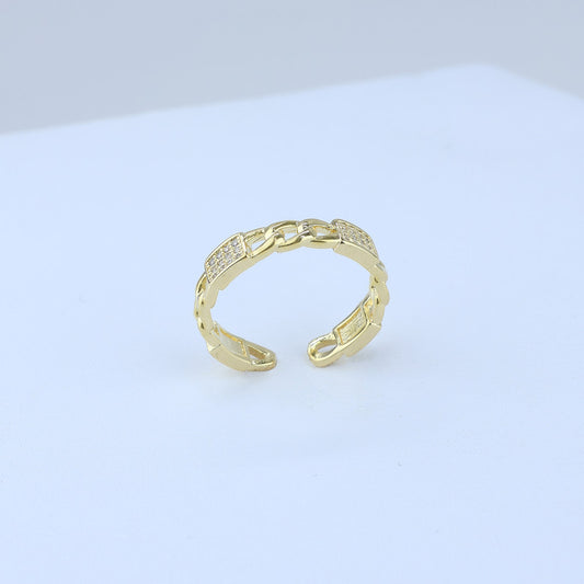 ANILLO AJUSTABLE TIPO CUBANO CON PAVE 701060