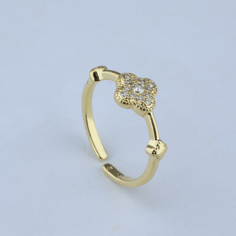 ANILLO AJUSTABLE TREBOL DIAMANTADO 701078