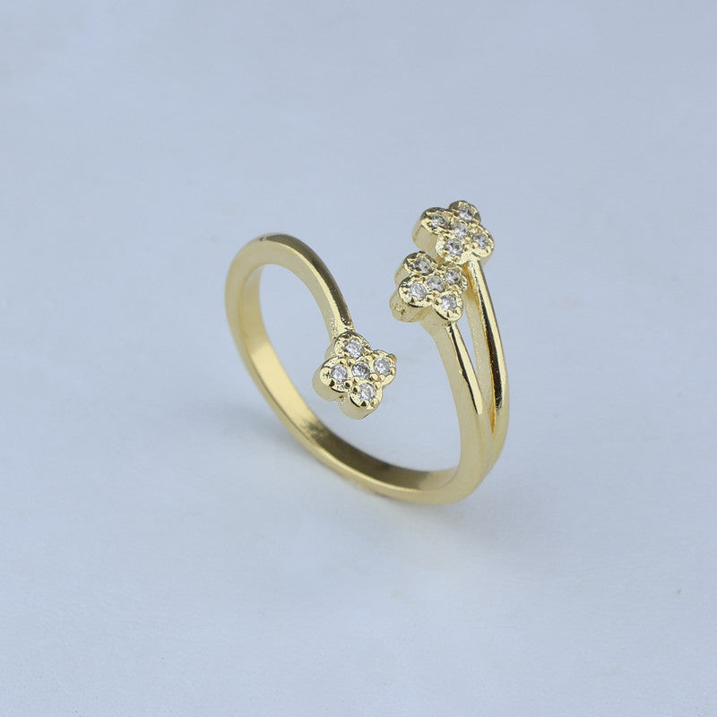 ANILLO AJUSTABLE TREBOLES DIAMANTADOS 701082