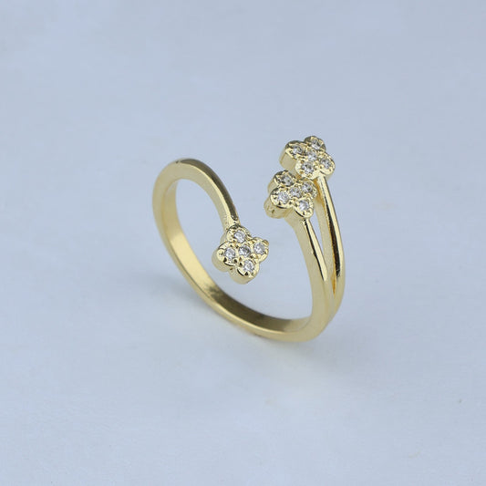 ANILLO AJUSTABLE TREBOLES DIAMANTADOS 701082