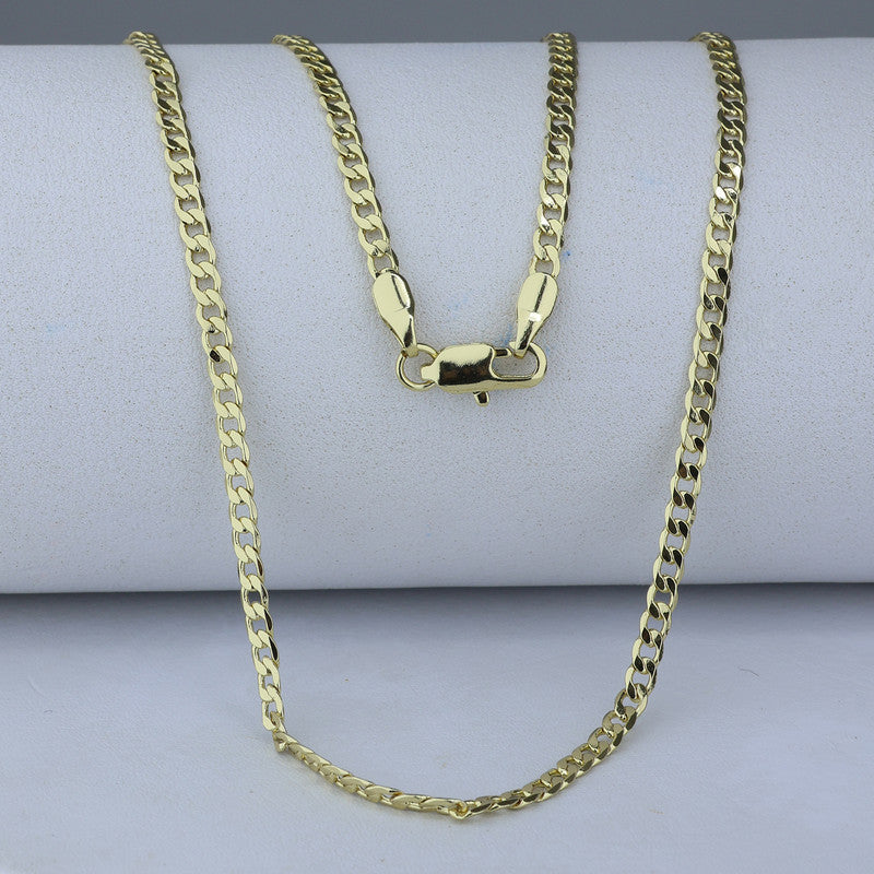 CADENA LAMINADA 18KD CUBANA 3MM-60CM CAV 1524/60